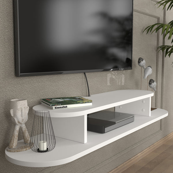 TV závěsný lowboard Targema 120x30x16 cm bílý [en.casa]