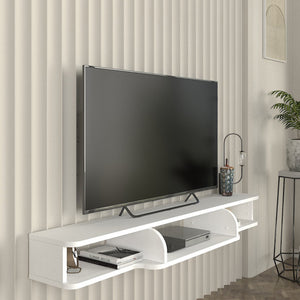 TV závěsná komoda Aar 135x30x16 cm bílá [en.casa]