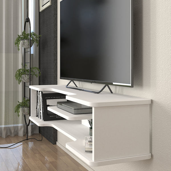 TV závěsný lowboard Yrela 120x30x26 cm bílý [en.casa]