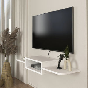 TV závěsná skříňka Tar 115x30x16 cm bílá [en.casa]