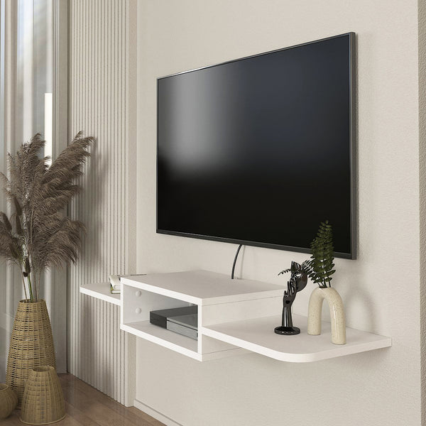 TV závěsná skříňka Tar 115x30x16 cm bílá [en.casa]