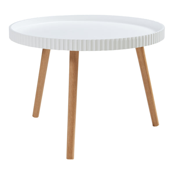 Konferenční stolek Bongard Ø60x45 cm Bílý [en.casa]
