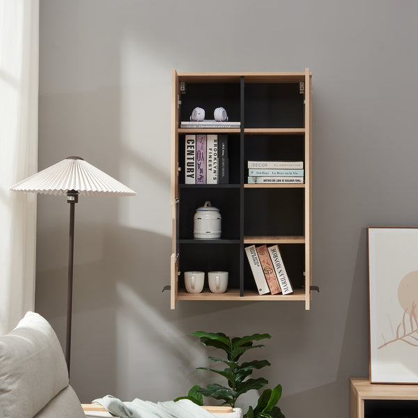 Závěsná skříňka Noppen 98x60x38 cm dubový dekor [en.casa]