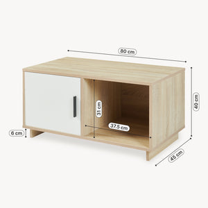 Konferenční stolek Kenta 80x45x40 cm Sonoma dubová optika/bílá [en.casa]