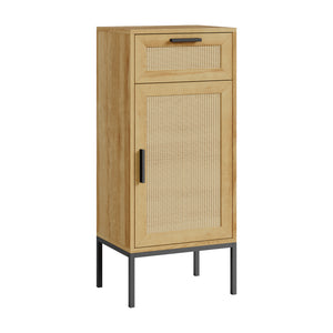 Koupelnová skříňka Marhasa 92x40x30 cm dubový dekor/černá [en.casa]