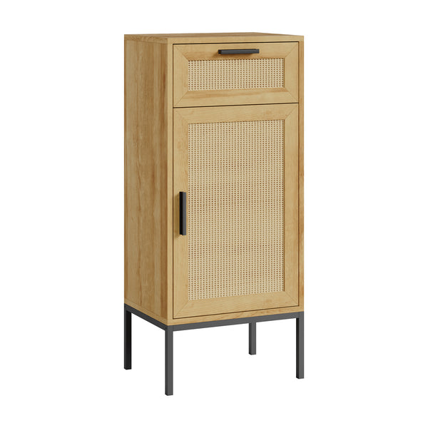 Koupelnová skříňka Marhasa 92x40x30 cm dubový dekor/černá [en.casa]