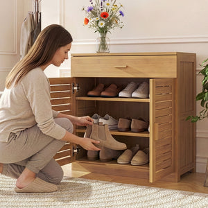 Botník Aarela 67x66x34 cm bambus [en.casa]