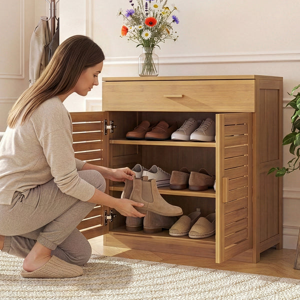 Botník Aarela 67x66x34 cm bambus [en.casa]