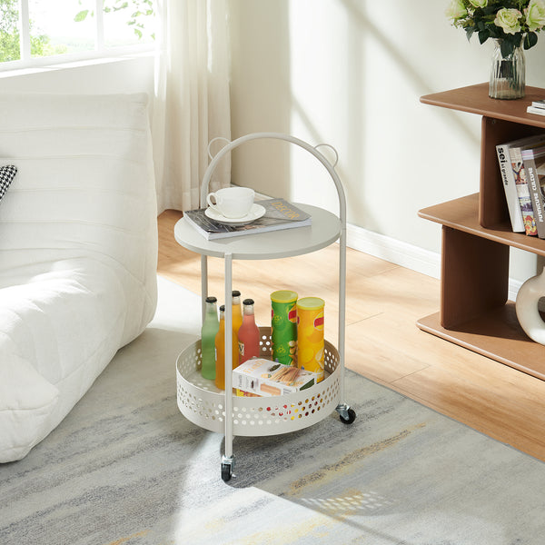Servírovací vozík Jässaatka ocel 76x40 cm šedý [en.casa]