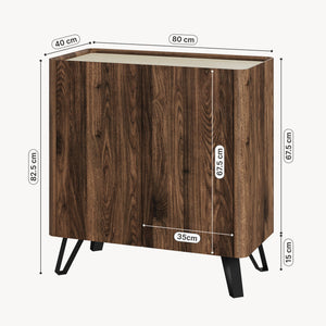 Komoda Trorlon 83x80x40 cm ořechový vzhled/travertin [en.casa]