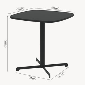 Venkovní bistro stůl Foggia 75x70x70 cm ocel antracitová šedá [casa.pro]