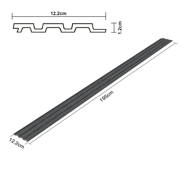 3D nástěnný panel Brunssum sada 195x12,2 cm mramorově šedá [NEU.HOLZ]