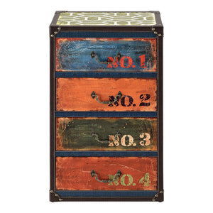 Komoda Geeste 66x40x30 cm s 4 zásuvkami Umělá kůže Vícebarevná en.casa