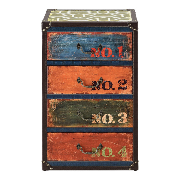 Komoda Geeste 66x40x30 cm s 4 zásuvkami Umělá kůže Vícebarevná en.casa
