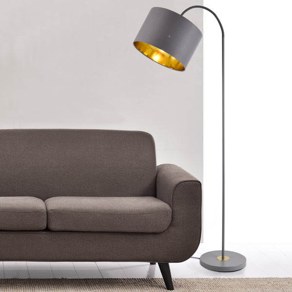 Stojací lampa Toledo 173 cm 1xE27 kov šedá lux.pro