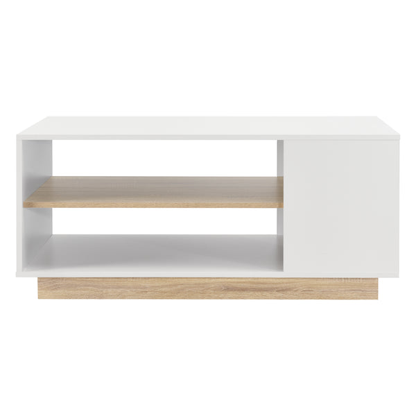 Konferenční stolek Trelleborg 100x60x46 cm s 2 policemi Bílá/Dub en.casa