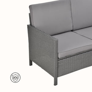 Zahradní nábytek Murcia Rattan 3dílný Tmavě šedá/Světle šedá [en.casa]