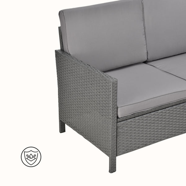 Zahradní nábytek Murcia Rattan 3dílný Tmavě šedá/Světle šedá [en.casa]