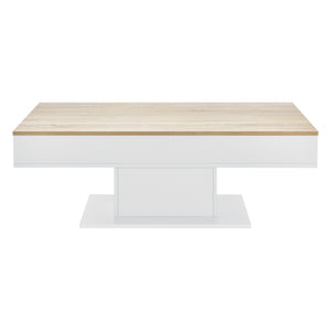 Konferenční stolek Lünen 40x110x60cm s 2 úložnými přihrádkami dubový dekor bílý en.casa