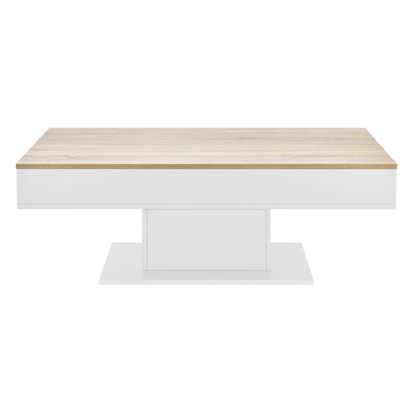 Konferenční stolek Lünen 40x110x60cm s 2 úložnými přihrádkami dubový dekor bílý en.casa