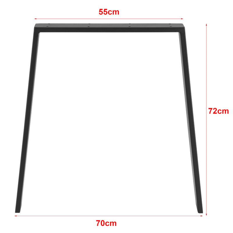 Maßskizze Stolová konstrukce Kraftisried sada 2 ks 55/70x72cm ocel černá [en.casa]