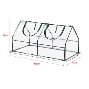 Mini skleník Laubach 120x60x60cm Transparentní PVC fólie [en.casa]