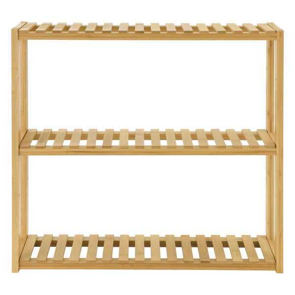 Bambusový regál Örnsköldsvik 60x15x54cm přírodní dřevo [en.casa]