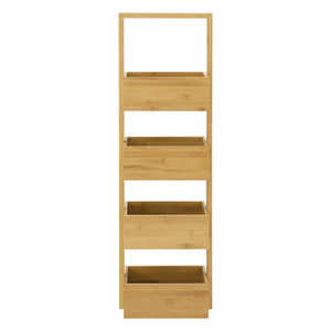 Koupelnový regál Bardu se 4 přihrádkami 28x16x88cm bambus [en.casa]