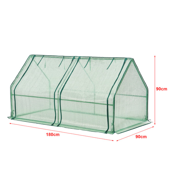 Mini skleník Nissewaard 180x90x90cm zelená síť [en.casa]