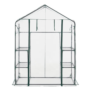 Skleník Hoorn s policemi 140x73x195cm Transparentní [en.casa]