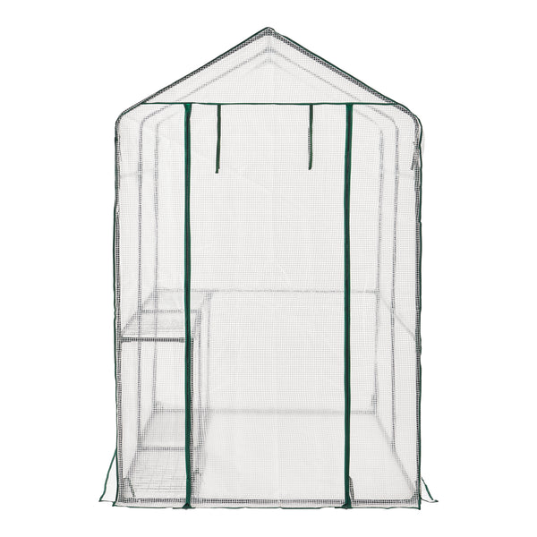Skleník Oosterhout s policemi 120x186x190cm Transparentní [en.casa]
