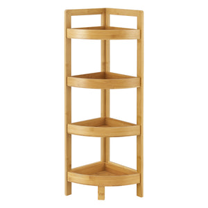 Bambus koupelnový regál Lestijärvi rohový regál se 4 policemi 80x23x23cm [en.casa]
