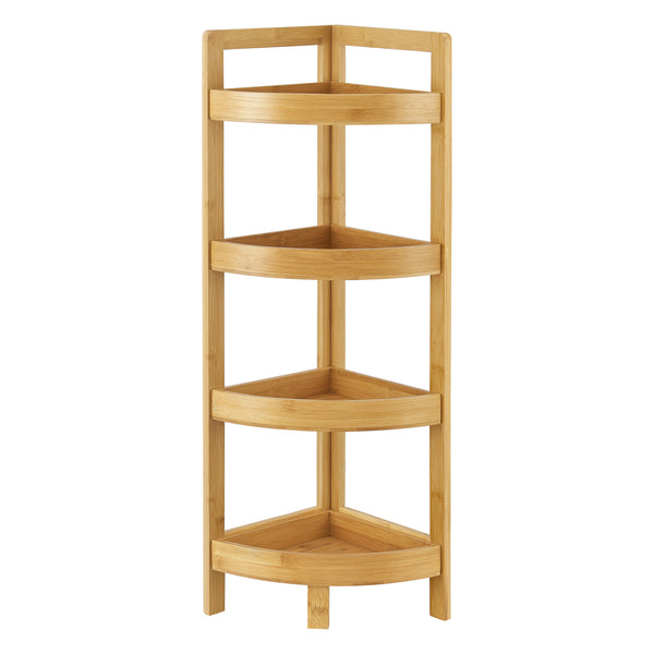 Bambus koupelnový regál Lestijärvi rohový regál se 4 policemi 80x23x23cm [en.casa]