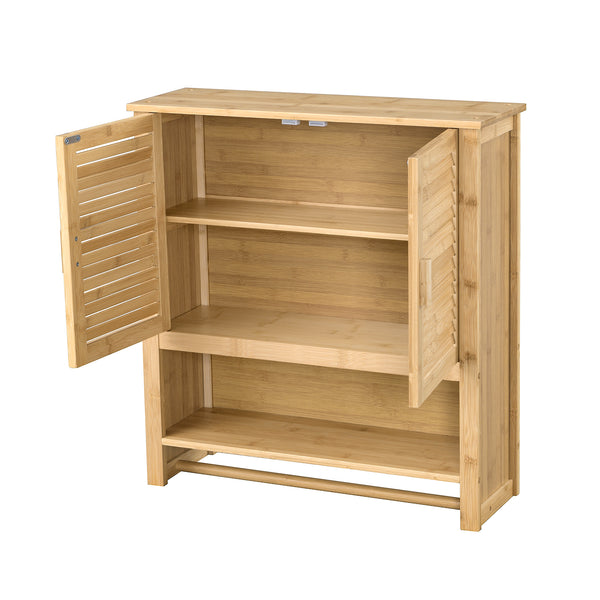 Koupelnová skříňka Tyresö Závěsná skříňka Bambus 66 x 62 x 20 cm [en.casa]
