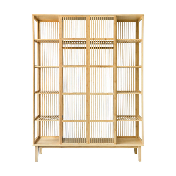 Stojan na oblečení z bambusu Hudiksvall 185x140x45cm [en.casa]