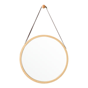 Bambus nástěnné zrcadlo Bykle kulaté 38 cm [en.casa]