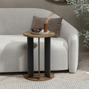 Odkládací stolek Frederiksberg 64x34 cm ořechový vzhled / antracit [en.casa]