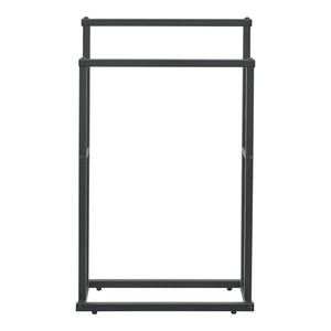 Držák na ručníky s 2 tyčemi 78 x 48 x 24 cm Černý [en.casa]