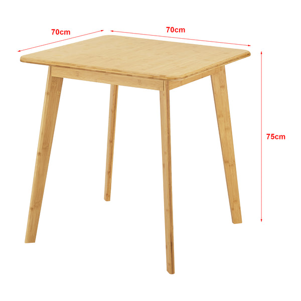 Jídelní stůl Närpes pro 2 osoby Bambus 75x70x70 cm [en.casa]