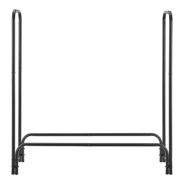Regál na palivové dřevo Kwethluk ocel 124x124x34,5 cm černý [casa.pro]
