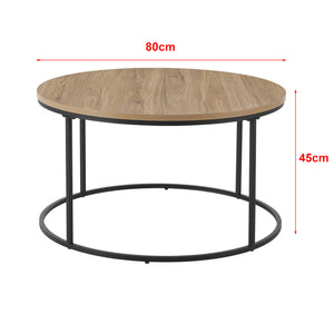 Konferenční stolek Kuhmoinen 45xØ80 cm Černý [en.casa]