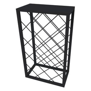 Věšák na víno Amasia z kovu 74x45x22 cm černý [en.casa]