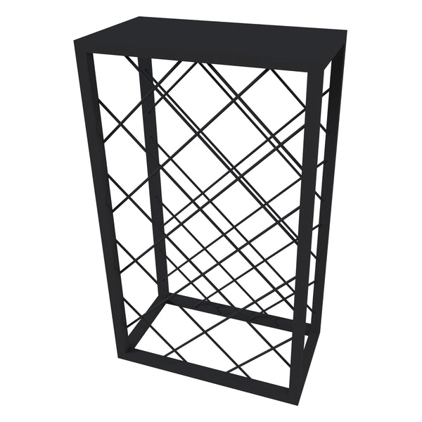 Věšák na víno Amasia z kovu 74x45x22 cm černý [en.casa]