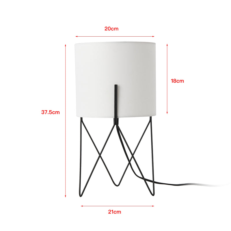 Maßskizze Stolní lampa Slough bílá [lux.pro]