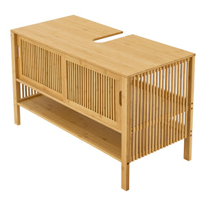 Skříňka pod umyvadlo Hvaler 60x100x45cm bambus [en.casa]
