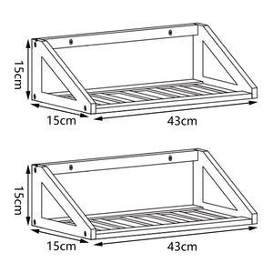 Nástěnná police Gjerdrum sada 2 ks 43x15x15cm bambus [en.casa]