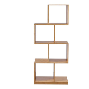 Knihovna Gullspång Bambus 130x55x30cm Přírodní [en.casa]
