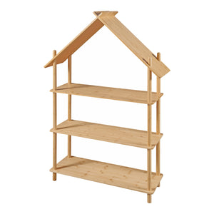 Dětský regál Hamarøy bambus v designu domu 137x90x30cm [en.casa]