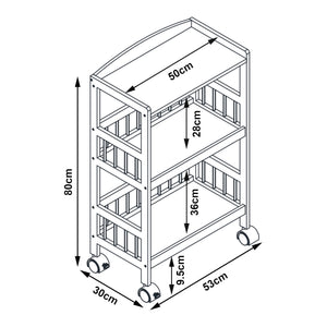 Servírovací vozík Huddinge 80x53x30 cm bambus [en.casa]