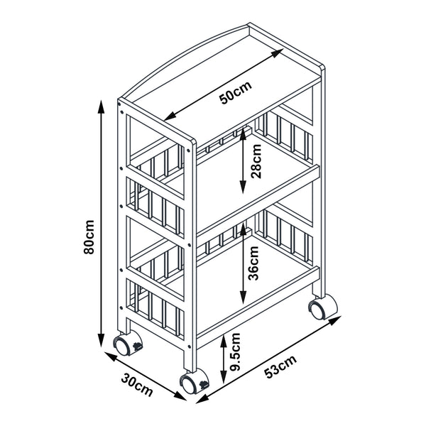 Servírovací vozík Huddinge 80x53x30 cm bambus [en.casa]